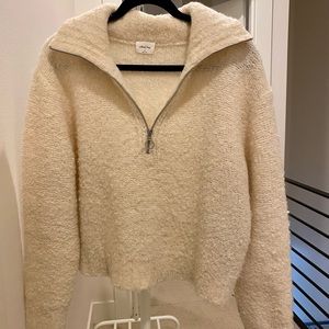 Aritzia Wilfred Cream sweater, good condition, some minor greying at sleeve cuff